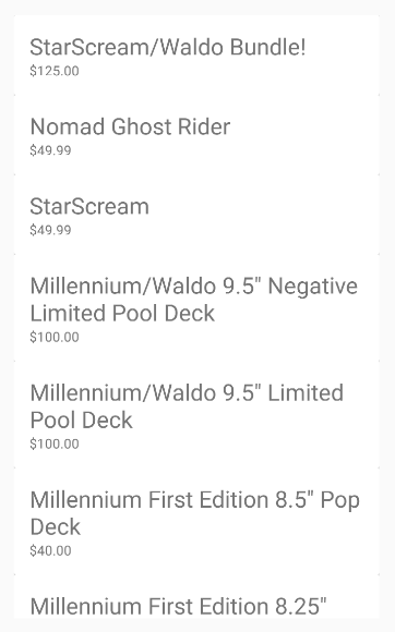 Products List